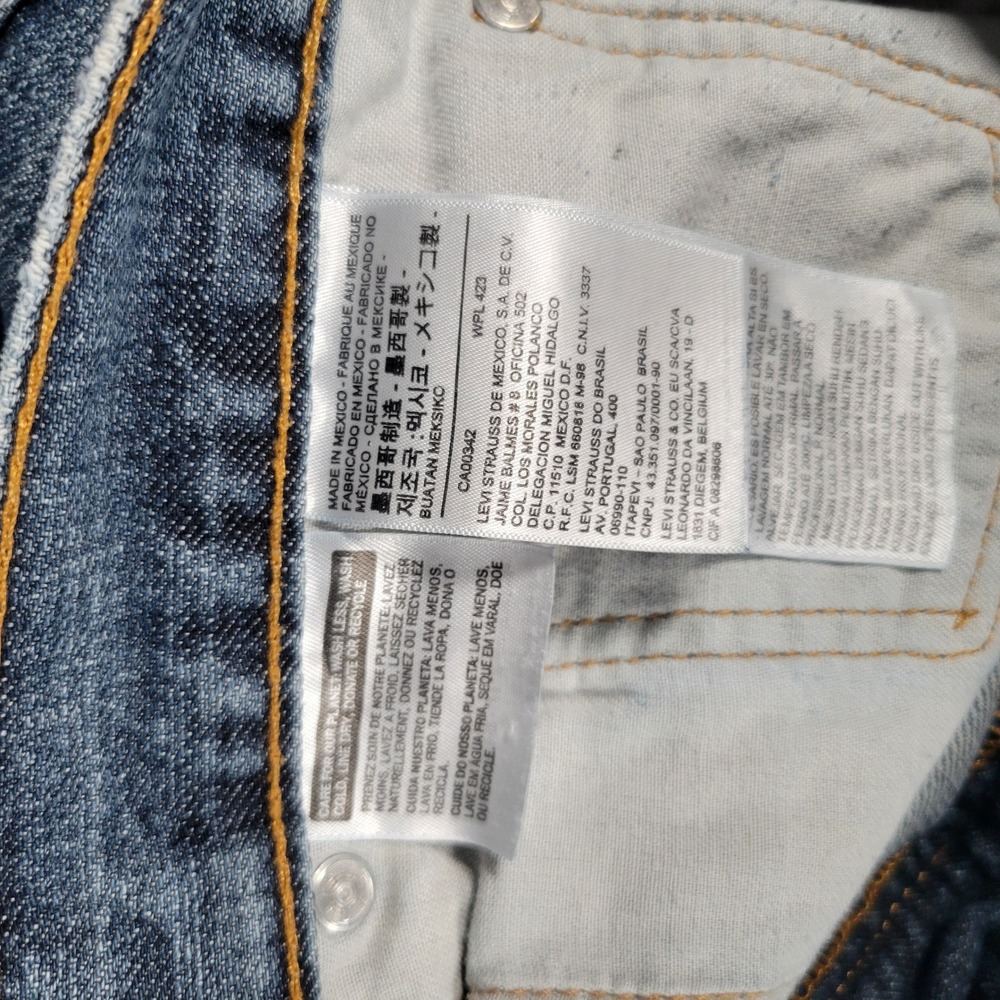 Levis 505 Regular Fit Jeans‎ Mens 36x32 Blue Medium Wash Straight Leg Denim - Picture 5 of 16